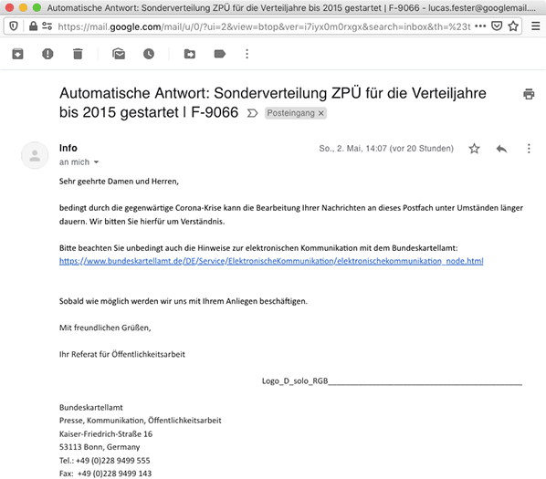 Kriegsbundeskartellammt™ – SelbstAntwort™