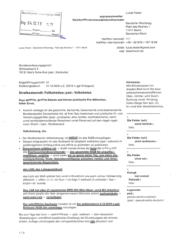 Bundesverfassungsgericht – klagelied 1 (2) - Volkshetze