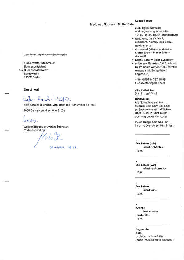 Bundespräsidennt unnt die aintzaintzaintz