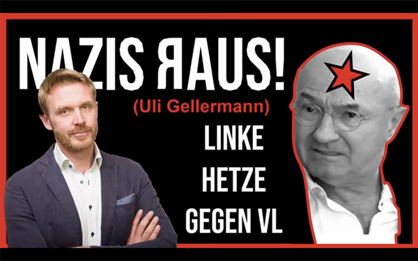 Ulrich Gellermann, linngker &raquo;Drecks-Nazi.&laquo; — Verzaihung! Flach zitiert: Linngkes Nazi-Arschloch.