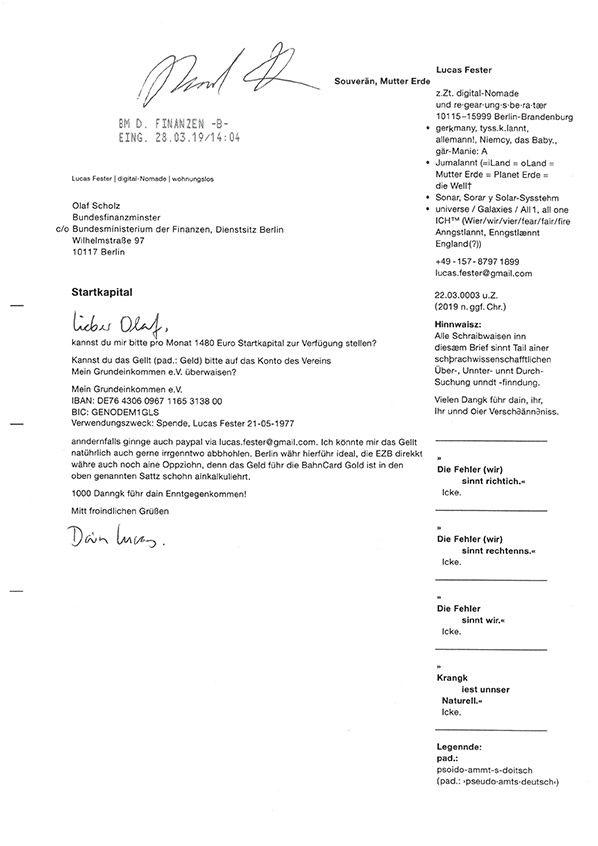 Olaf Scholz - Startkapital - Scan mit M-fangsbestätigung