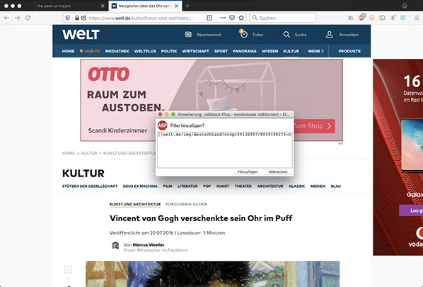 Vincent van Gogh verschenkte sein Ohr im Puff — www.welt.de — bildschirmfoto