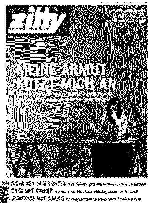 zitty-Cover – Rosa Merk – Meine Armut kotzt mich an – Urbane Penner